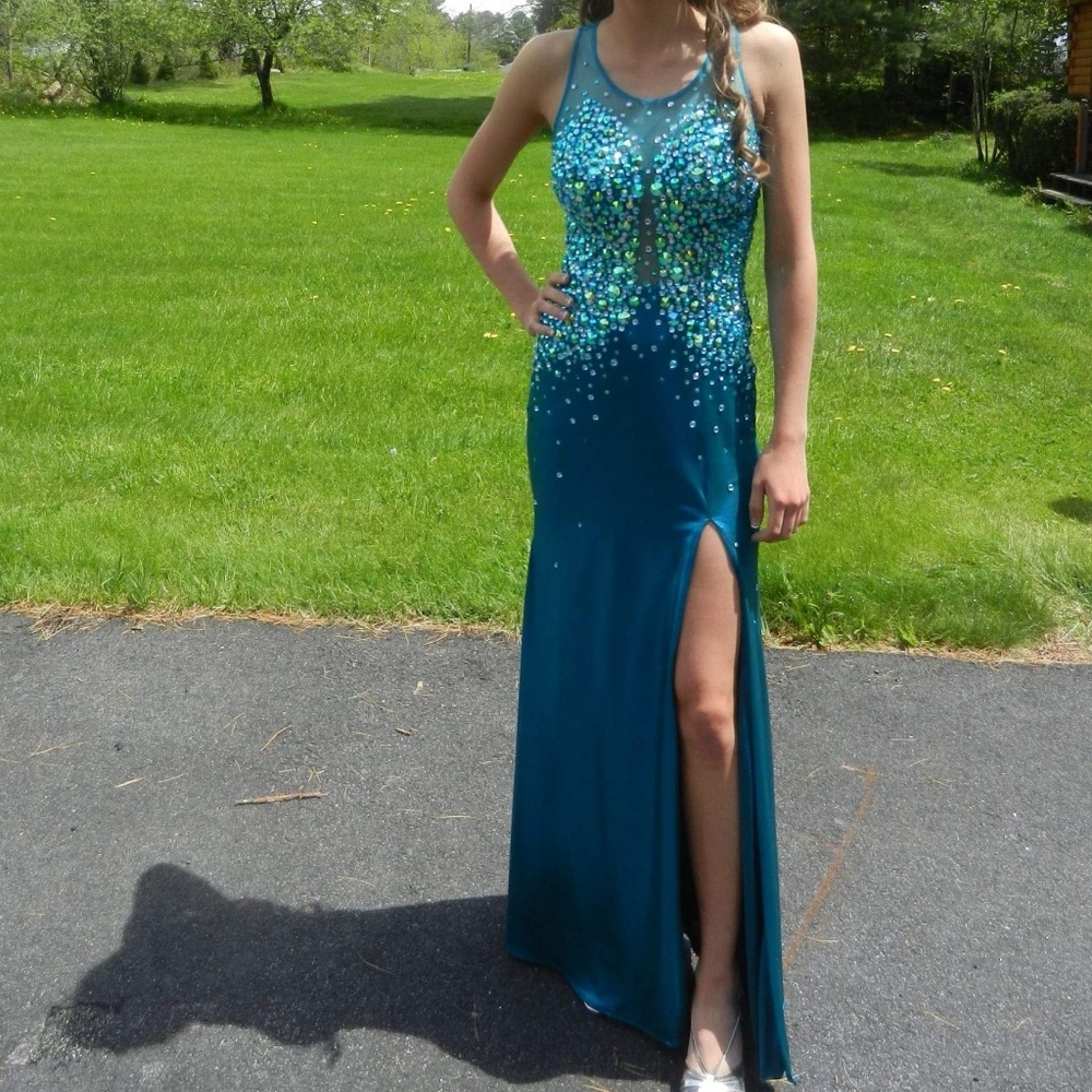 OBO Teal Mermaid Prom Dress